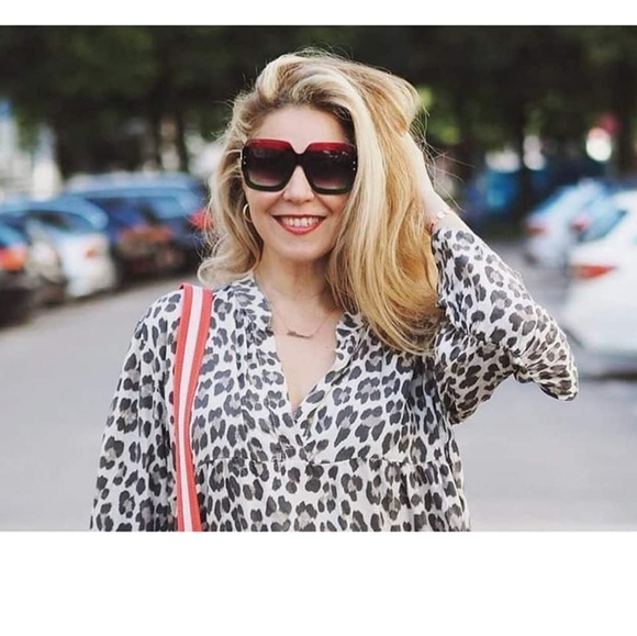 Square Colorblock Glitter Sunglasses - Picture 11 of 16